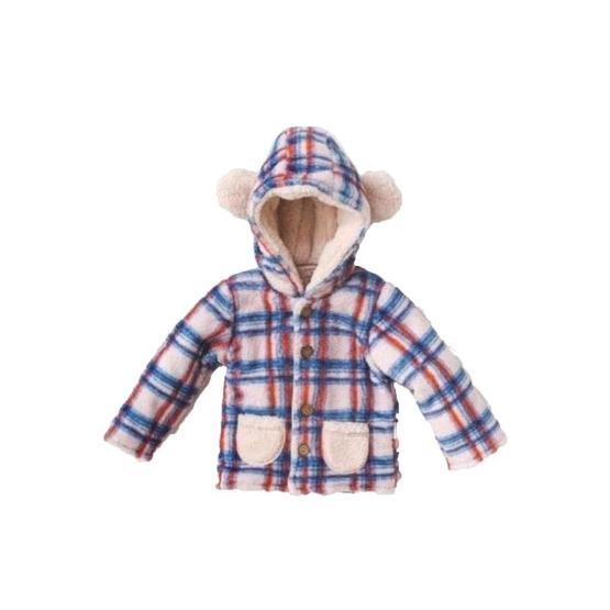 Andywawa AC21073 Erkek Bebek Ekose Desenli Yumuşak Bej Mont