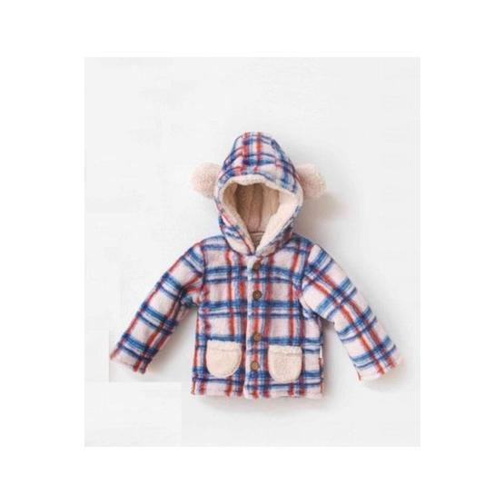 Andywawa AC21073 Erkek Bebek Ekose Desenli Yumuşak Bej Mont
