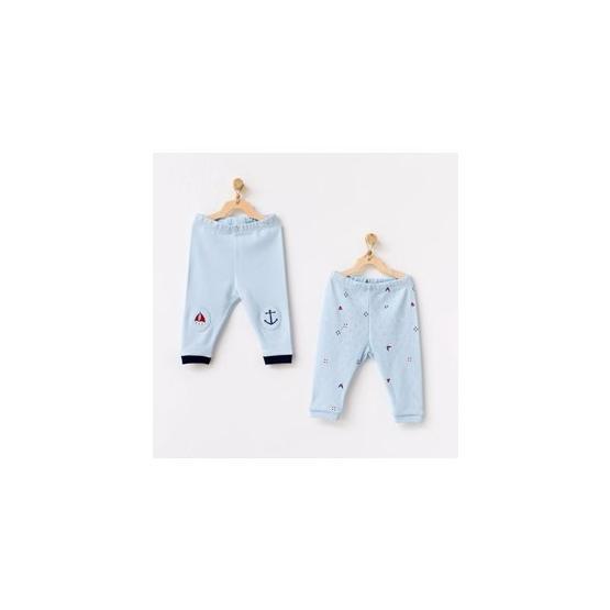 Andywawa AC21605 Mavi The Seaside Life 2'li Bebek Pantolonu
