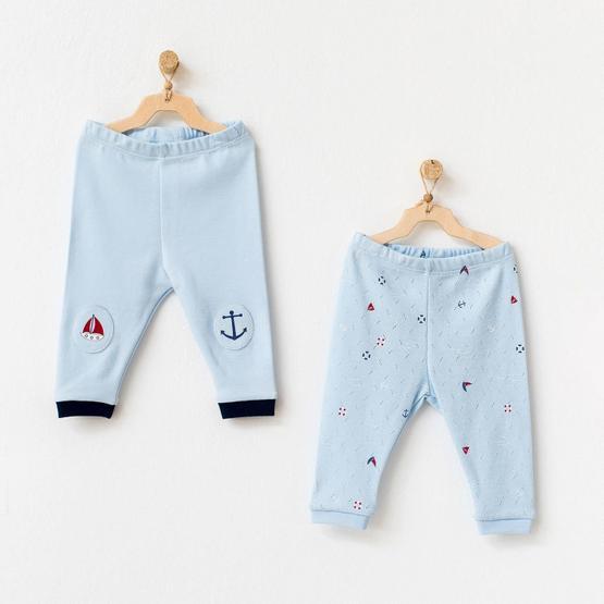 Andywawa AC21605 Mavi The Seaside Life 2'li Bebek Pantolonu