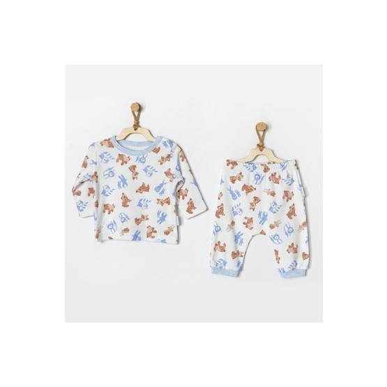 Andywawa AC22319 Ekru Tiny Bear & Friends Bebek Pijama Takımı
