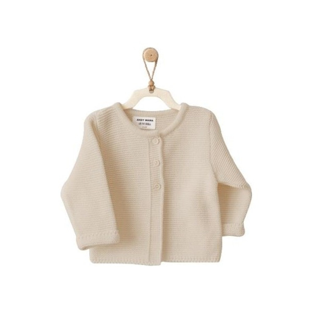 Andywawa AC22820 Jacket Knitwear Basic Bebek Ceket Bej Bebek Montu Fiyatı