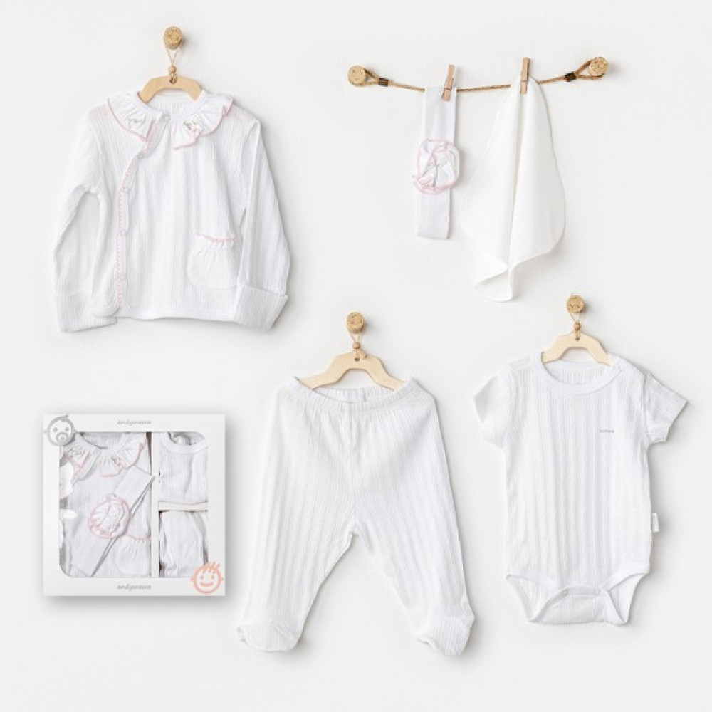 Andywawa Kız Bebek Hastane Çıkışı 5 Parça Newborn Set Have A Nıce Day AC24650 Bebek Tulumu Fiyatı