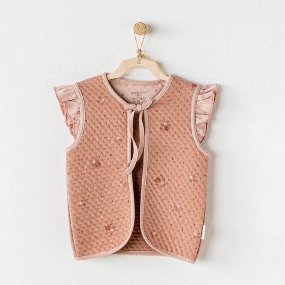 Andywawa Vest Floral Bebek Yeleği AC24370 Bebek Yeleği Fiyatı