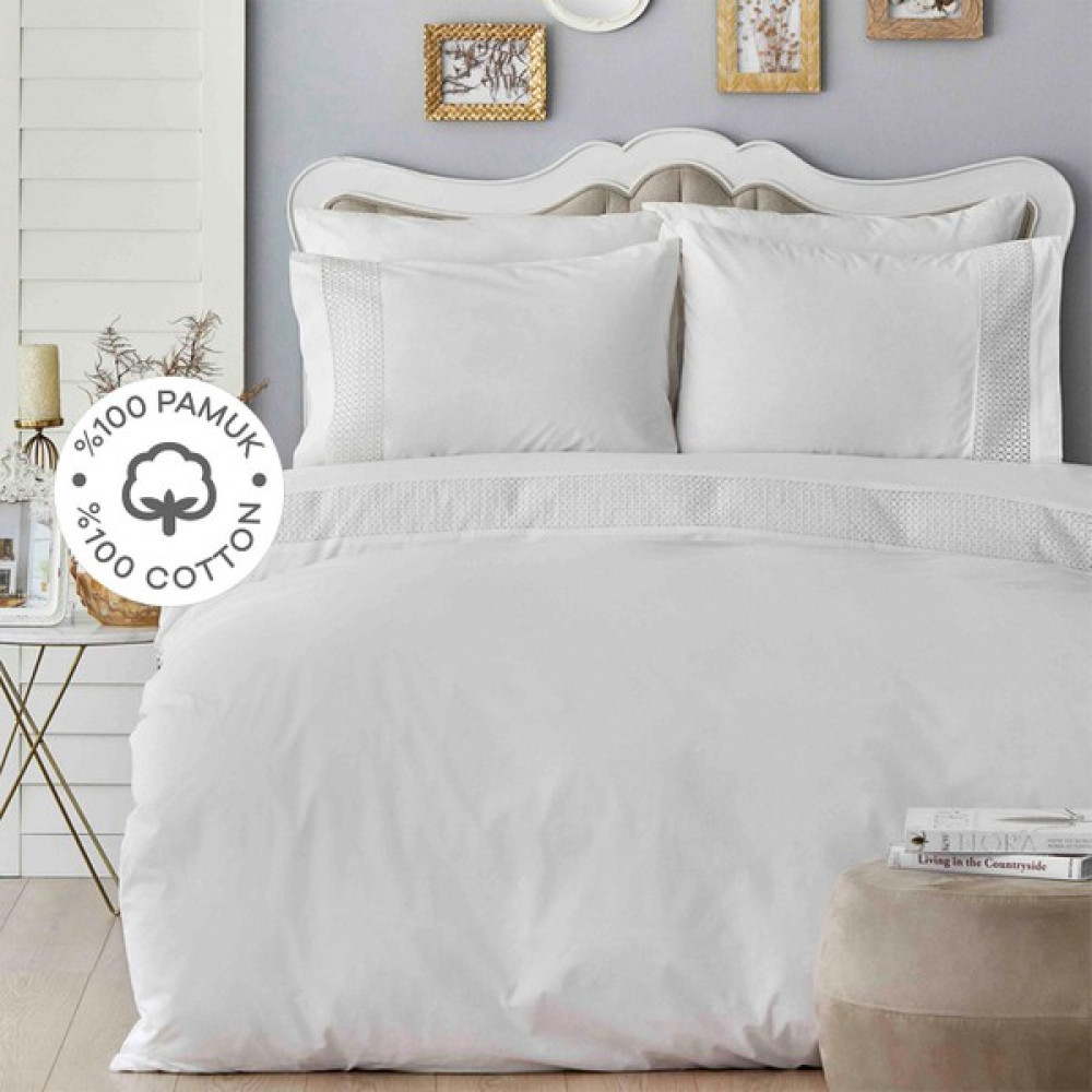 Anemons %100 Bambu/pamuk 200X220 cm Tek Nevresim - Set Degildir ) Teknevresim - Beyaz - 200 x 220 cm Nevresim Takımı Fiyatı