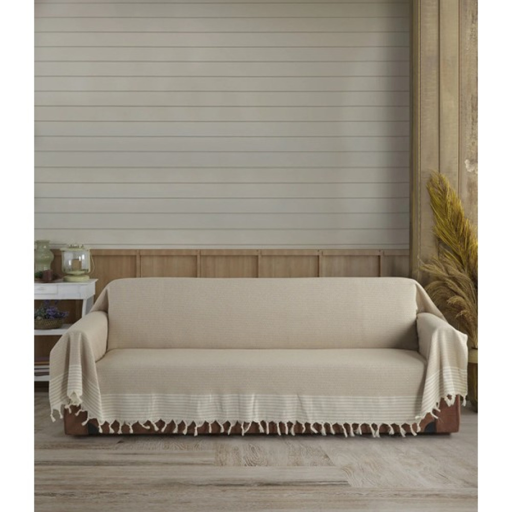 Anemons 170X310 cm Natural Keten Koltuk Ortusu - Koltuk Sali - (3 Lu Koltuk) - 170 x 310 cm - Bej Koltuk & Kanepe Örtüsü Fiyatı