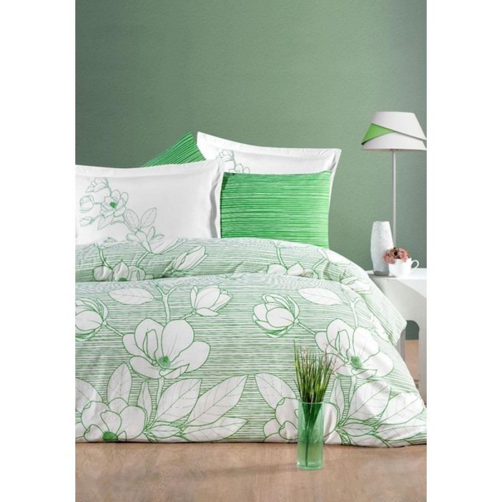 Anemons Cift Kisilik Nevresim Takimi ( Carsafli ) - Kolay Utulenebilir - Battal Boy Carsafli - 200 x 220 cm - Yeşil - Beyaz Nevresim Takımı Fiyatı