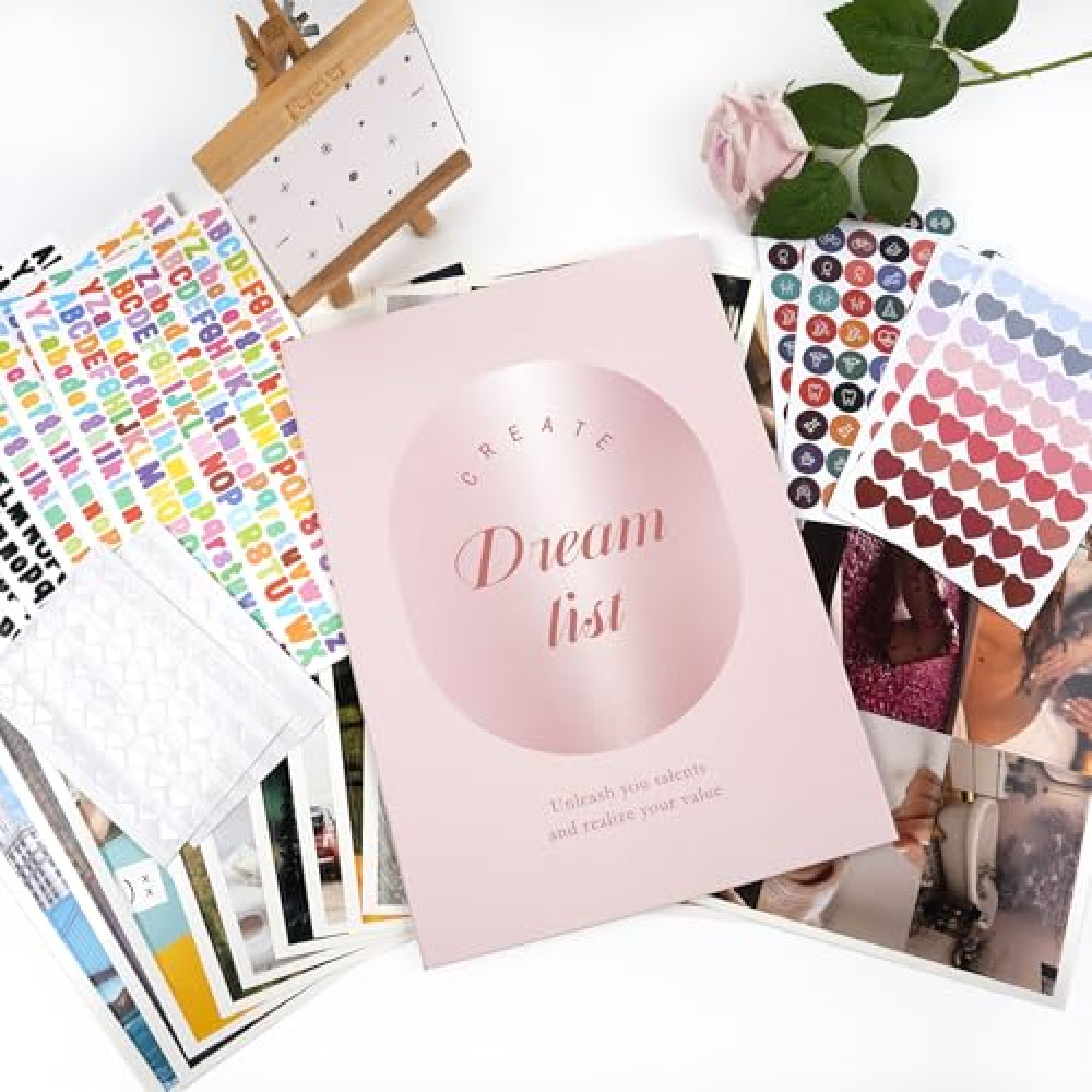 ANERZA 2025 Vision Board Kit, Vision Board Supplies for Women, Vision Board Clip Art Book, Vision Board Pictures and Quotes, Scrapbook Kit and Collage Book Magazines, Inspire and Create Life Goals