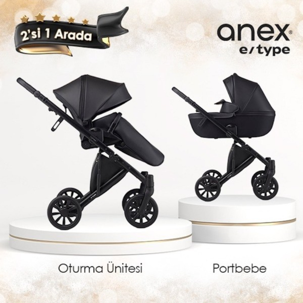 Anex E/type - 2'si 1 Arada Set - Siyah - Gri Bebek Arabası-Puset Aksesuarları Fiyatı