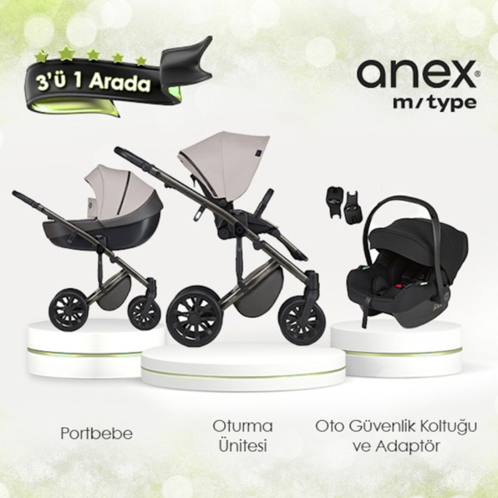 Anex M/type - 3'ü 1 Arada Set - Shell - Gri Bebek Arabası-Puset Aksesuarları Fiyatı