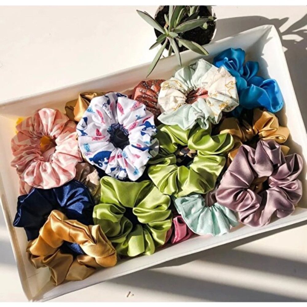 Angelika 5 Adet Kadın Karışık Renk Saten Simit Toka Scrunchies Büzgülü Toka, Taç & Saç Bandı Fiyatı