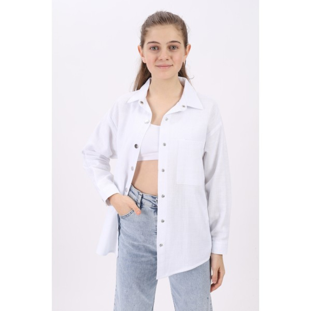 Angelos Girls Kız Çocuk Keten Gömlek 9-14 Yaş Lx 190 Kız Çocuk Gömlek Fiyatı