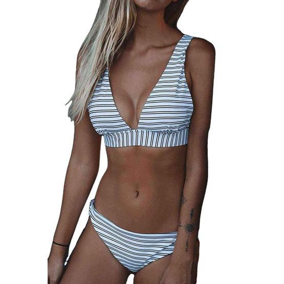 Angelsin 954034 Çok Renkli Çizgili Kadın Bikini Takımı