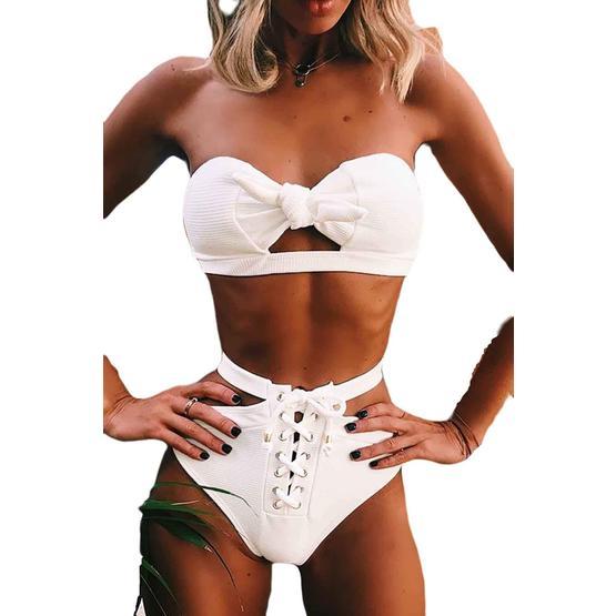 Angelsin Beyaz Özel Tasarım Bikini Takım