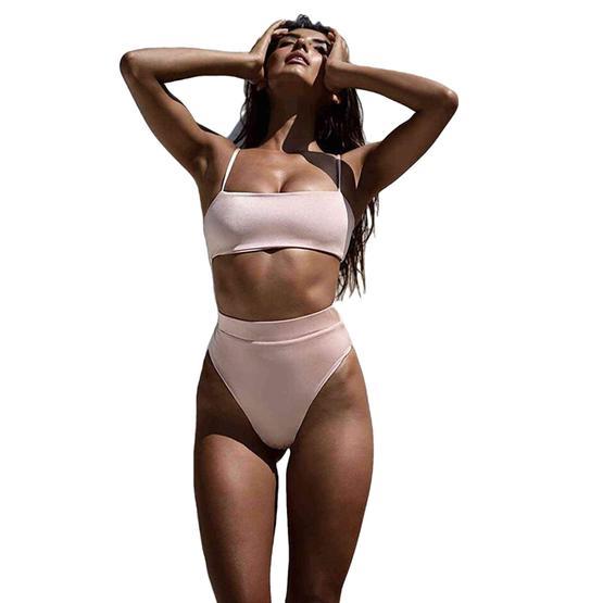 Angelsin Pembe V Kesim Yüksek Bel Bikini Takım
