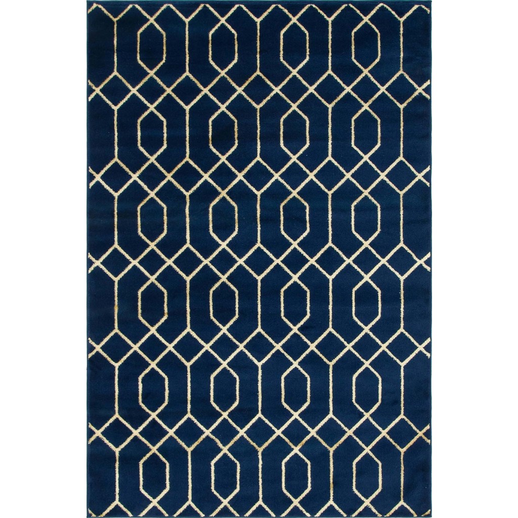 Angora Home Sparkle Koleksiyonu Dokuma Makine Halısı GL1002 215 x 300 Dikdörtgen - 215 x 300 cm - Lacivert - Gold Diğer Fiyatı