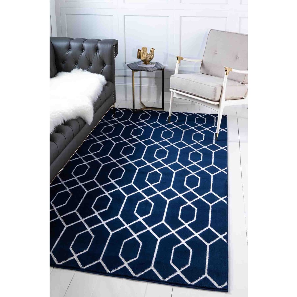 Angora Home Sparkle Koleksiyonu Dokuma Makine Halısı GL1003 215 x 300 Dikdörtgen - 215 x 300 cm - Lacivert - Gri Diğer Fiyatı