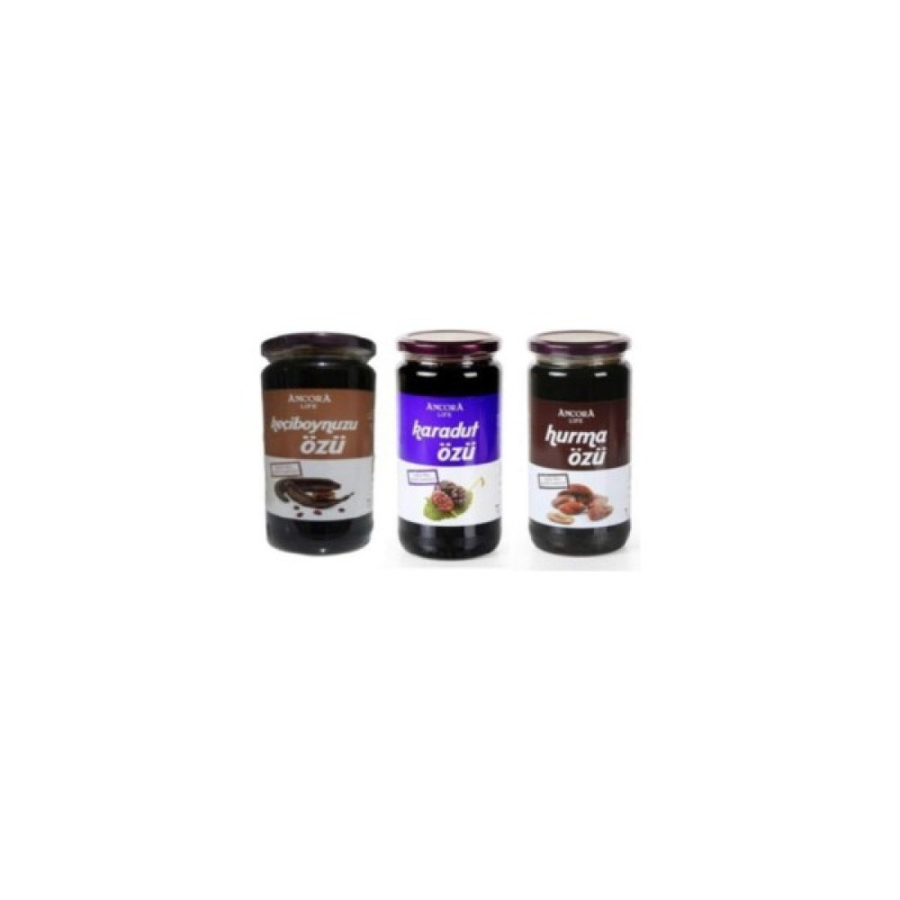 Angora Hurma Özü 640 gr + Karadut Özü 640 gr + Keçiboynuzu Özü 640 gr (3ü Bir Arada) - 830 gr Diğer Fiyatı