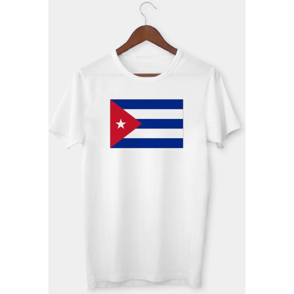 Anı Diyarım Küba Bayrağı Baskılı Tişört Erkek T-shirt Fiyatı
