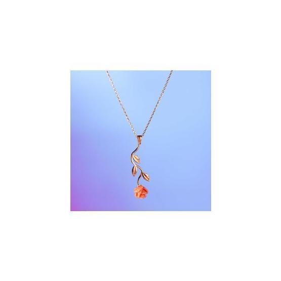 Anı Yüzük DTM-055 Pembe Gül Kolye