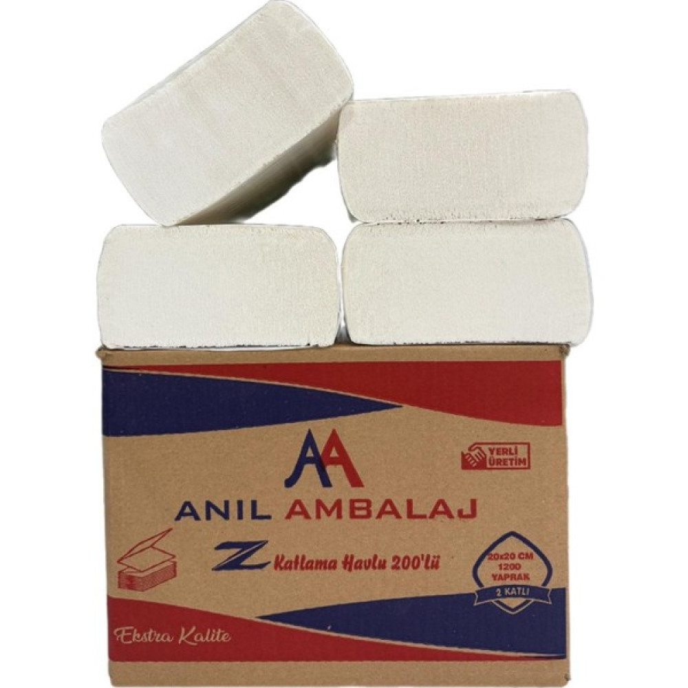 Anıl Ambalaj Plus Z Katlama Kağıt Havlu Dispanser Peçete 200'lü 1200 Adet 1750 gr - Beyaz Peçete Fiyatı