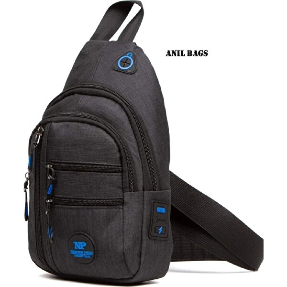 Anıl Bags Çapraz Askılı Siyah Suya Dayanıklı USB Kulaklık Çıkışlı Keten Bel Omuz Çanta Günlük Bodybag Erkek Çanta ve Cüzdan Fiyatı