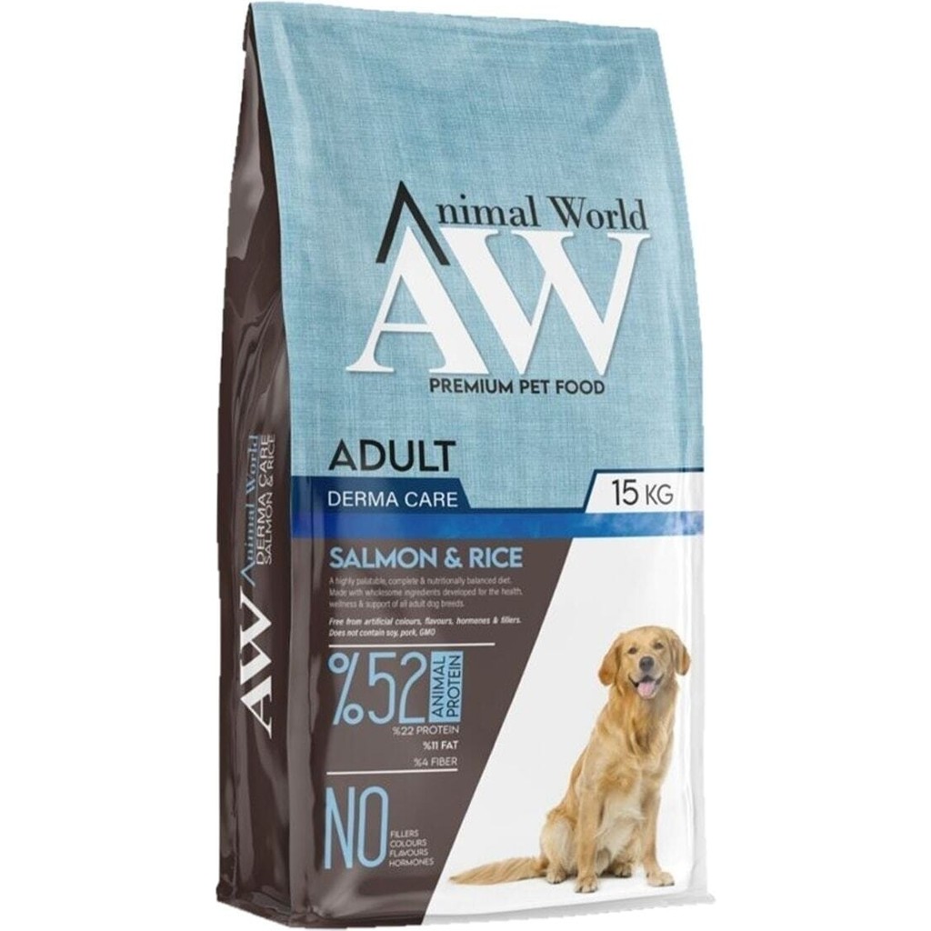 Animal World 15 kg Yetişkin Köpek Maması Somon Balıklı Derma Bakım İçeriği ile İştah Açıcı Evcil Hayvan Ürünleri Fiyatı