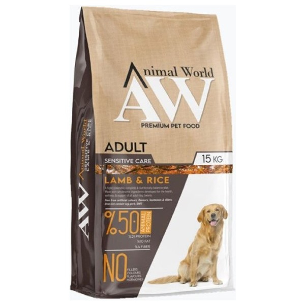 Animal World Adult Sensitive Care Lamb and Rice Sindirim Sistemi Destekleyici Kuzu Etli Ve Pirinçli Yetişkin Köpek Maması 15 kg Evcil Hayvan Ürünleri Fiyatı