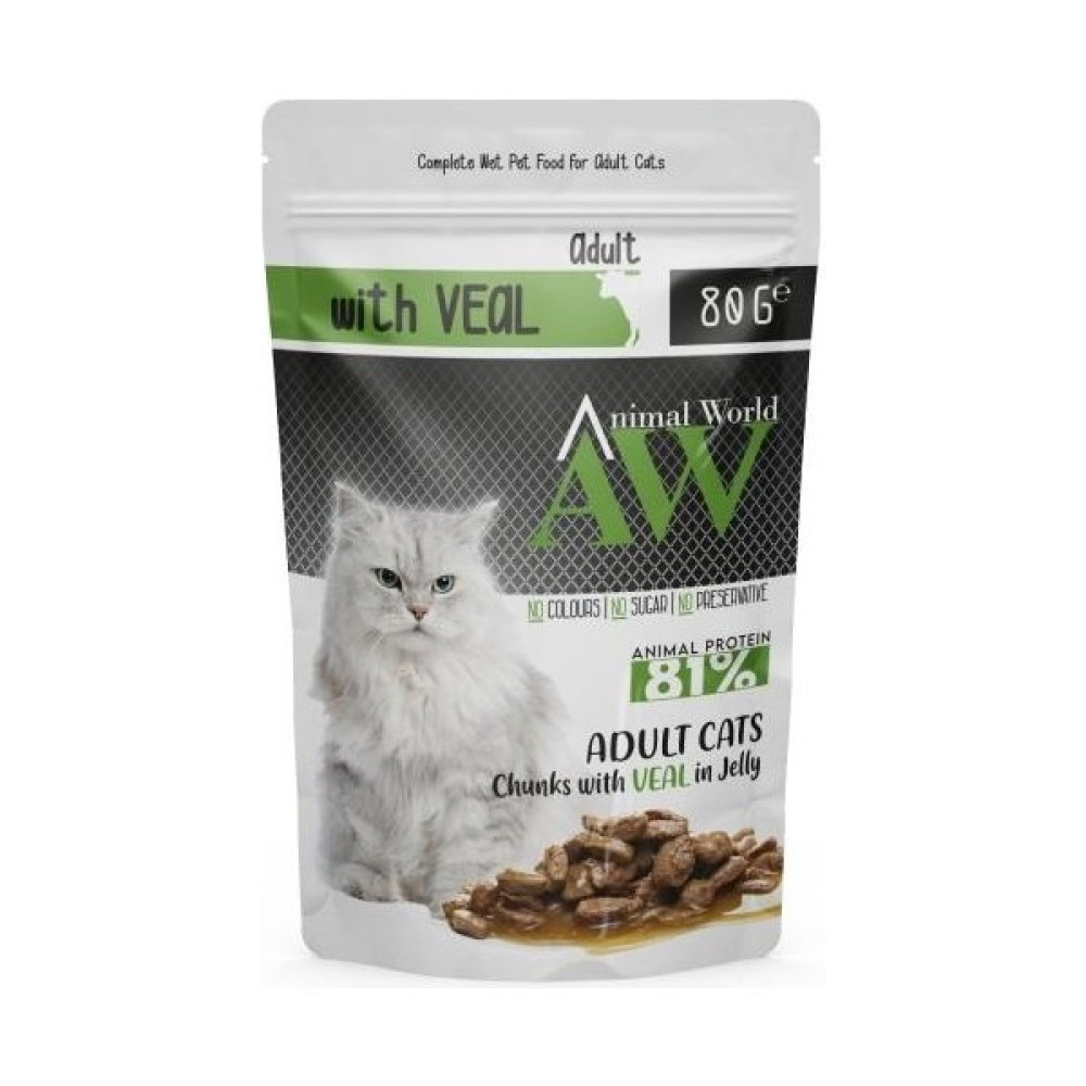 Animal World Dana Etli Hassas Sindirim Kedi Konserve Pouch 80 gr - 80 Gram 1 Adet Evcil Hayvan Ürünleri Fiyatı