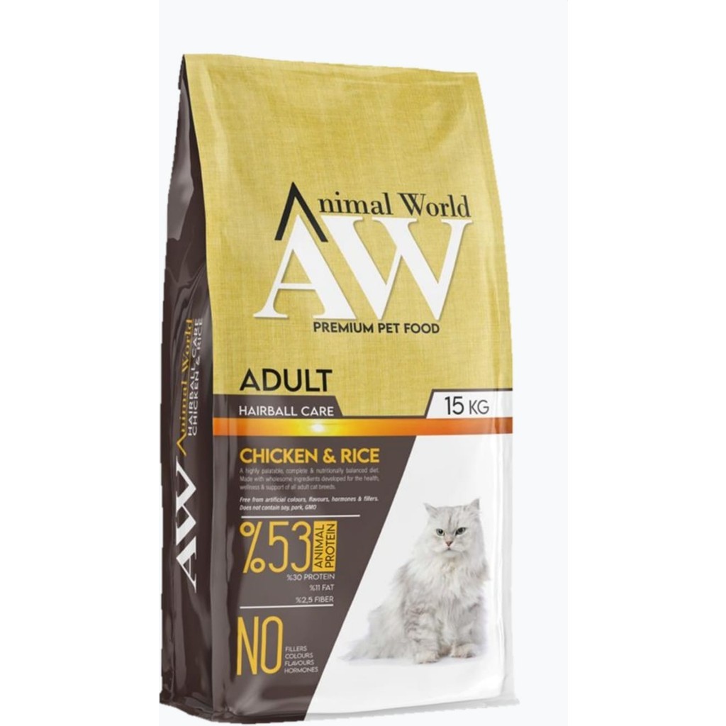 Animal World Hairball Tüy Yumağı Önleyici Tavuklu Kedi Maması 15 kg - 10 Evcil Hayvan Ürünleri Fiyatı