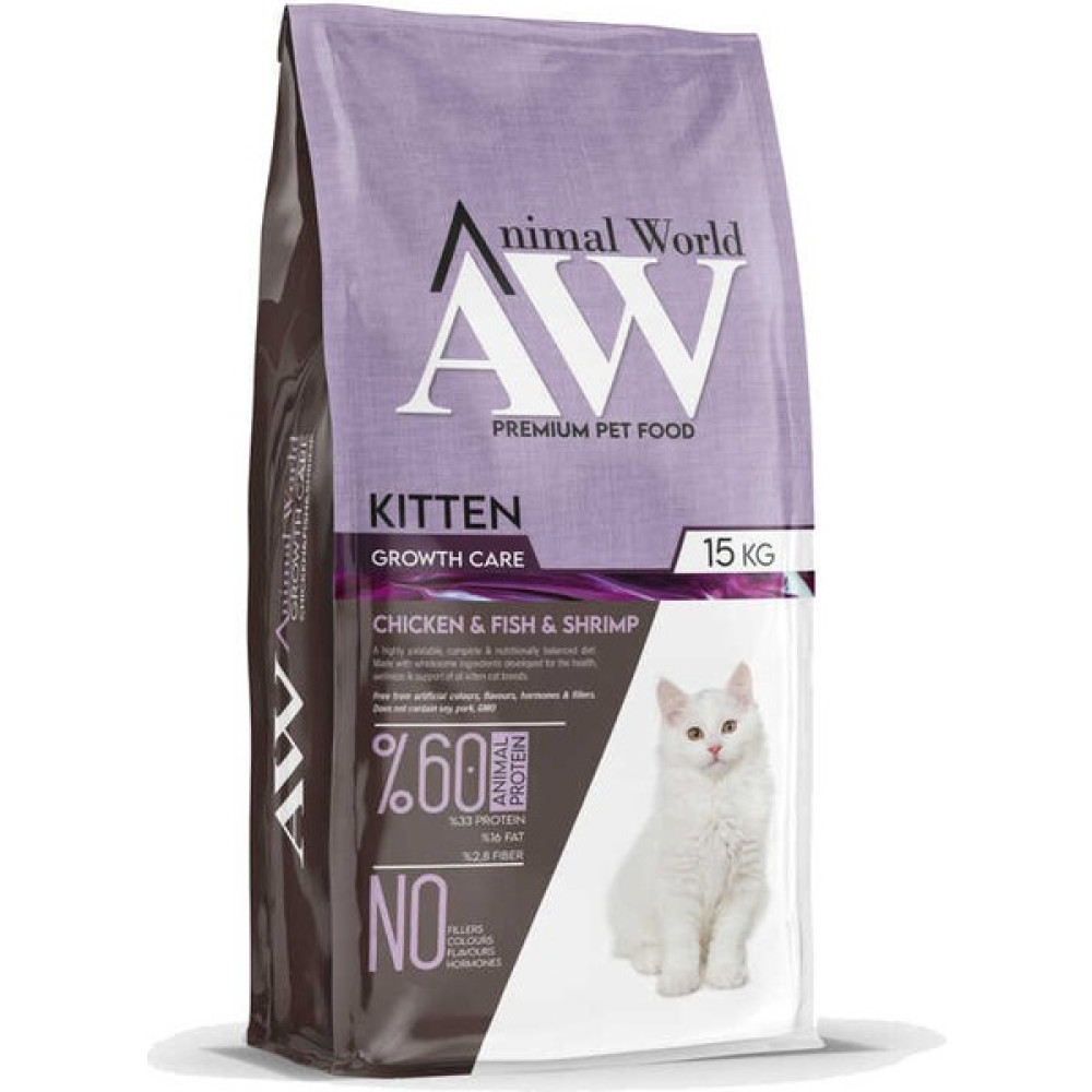 Animal World Kitten Tavuk – Balık ve Karidesli Yavru Kedi Maması 15 kg Evcil Hayvan Ürünleri Fiyatı