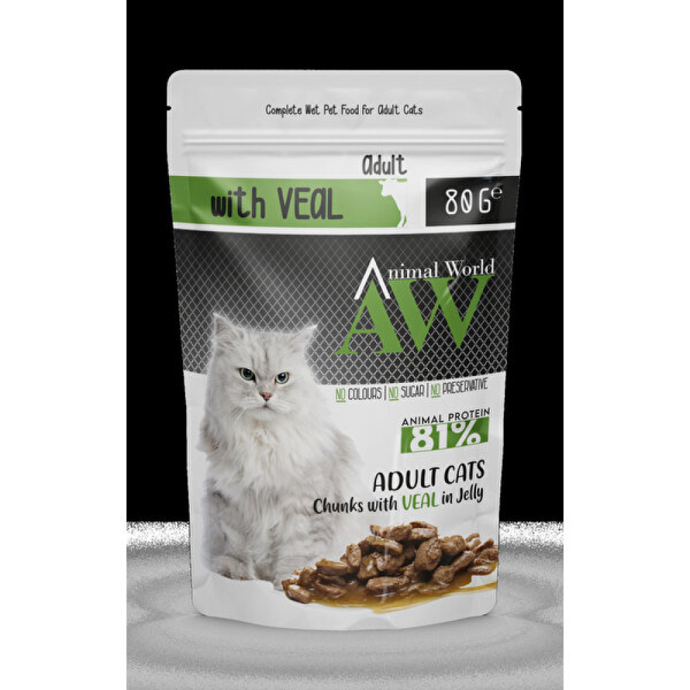 Animal World Soslu Dana Etli Yetişkin Kedi Konservesi 80 gr - standart Evcil Hayvan Ürünleri Fiyatı
