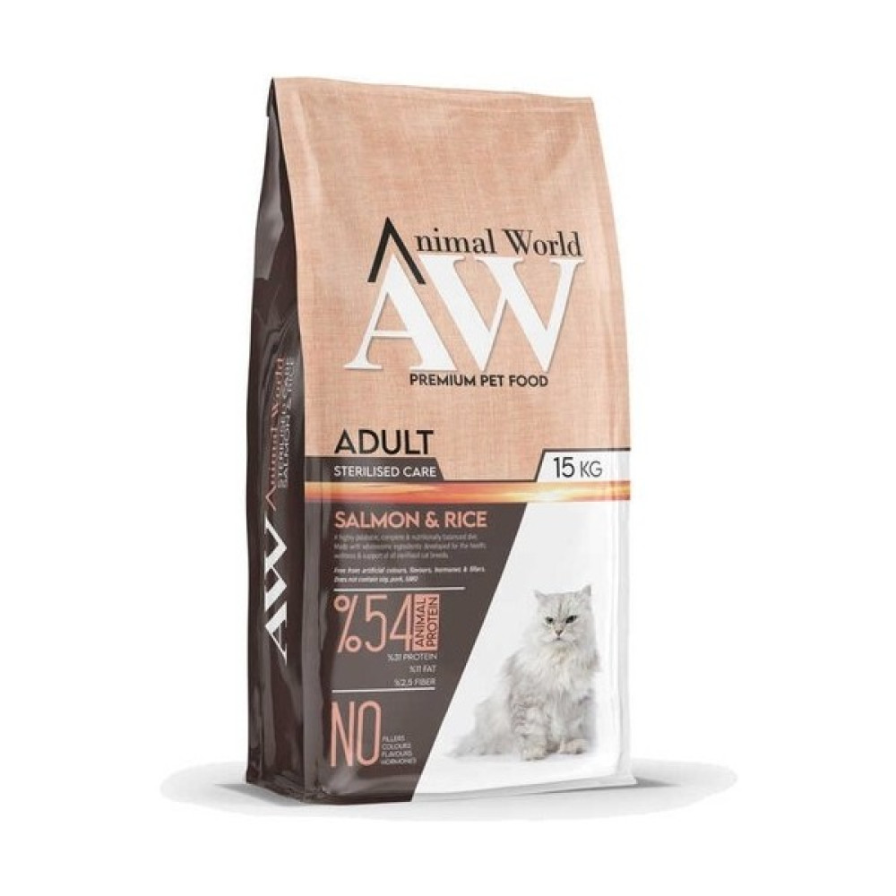 Animal World Sterilised Kısırlaştırılmış Somonlu Kedi Maması 1 Kg. Metal Açk. Pkt. Evcil Hayvan Ürünleri Fiyatı