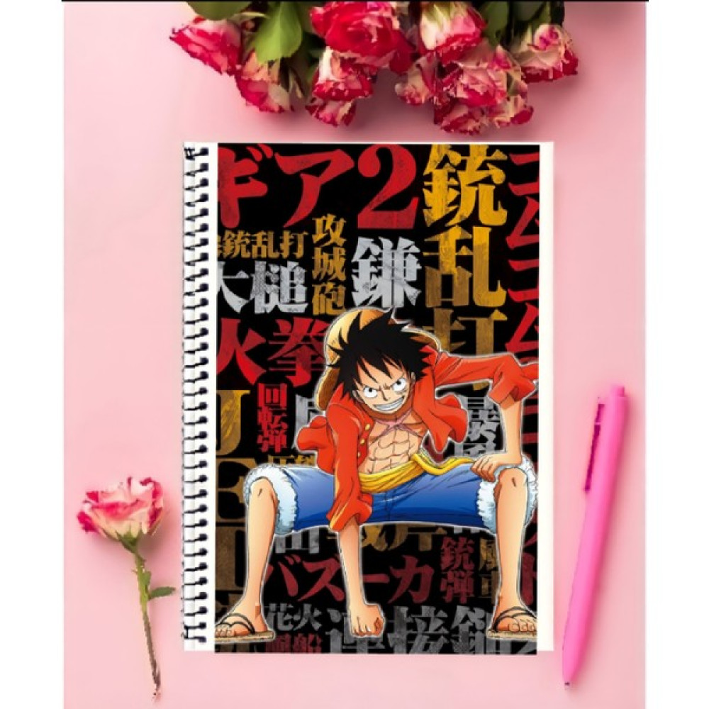 Anime And Your World Monkey D Luffy Anime Defter 1 Adet Özel Tasarım A4 Boyutu 21*29 cm Telli Kareli Defter Spiralli Defter Fiyatı