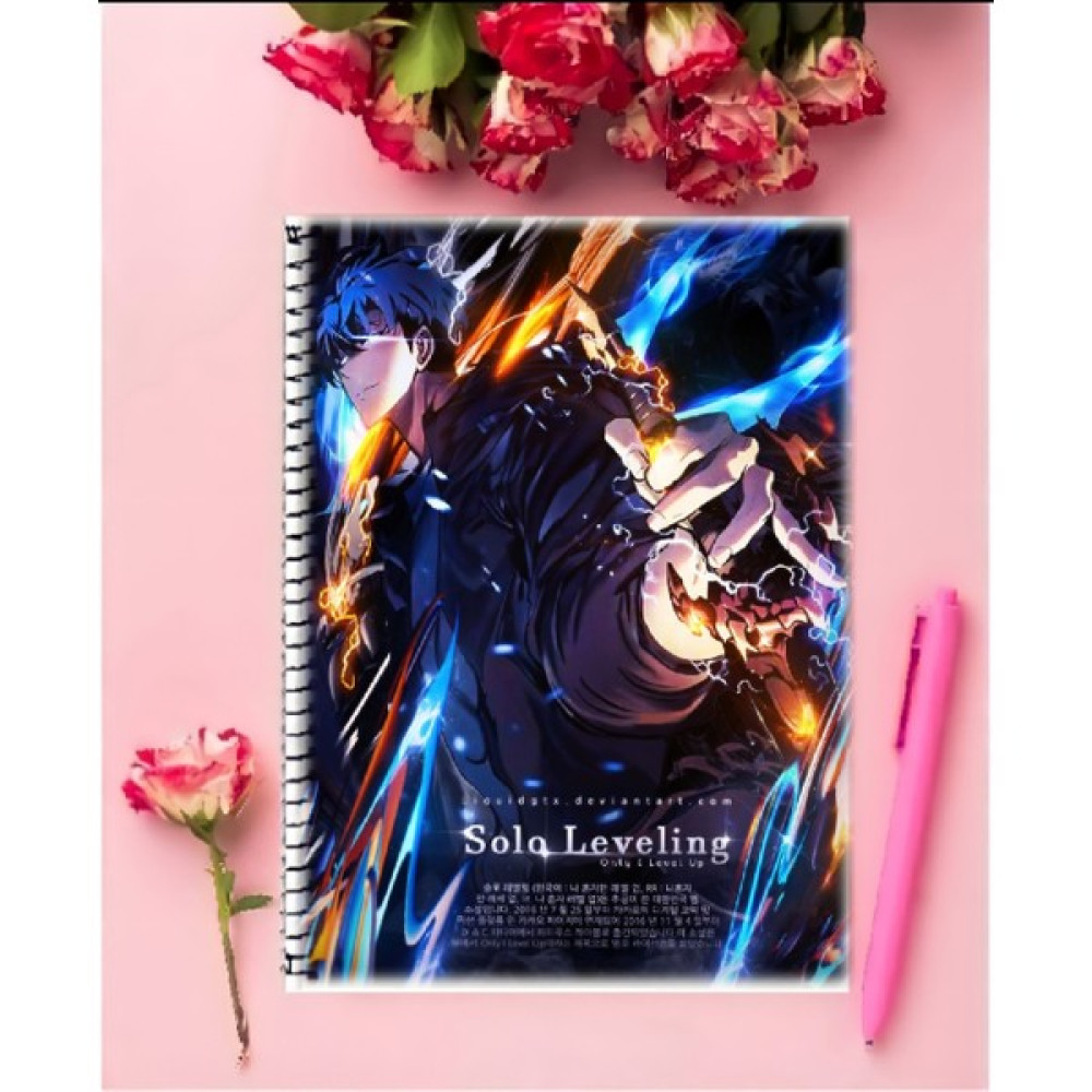 Anime And Your World Solo Leveling Anime Defter 1 Adet Özel Tasarım A4 Boyutu 21*29 cm Telli Kareli Spiralli Defter Fiyatı