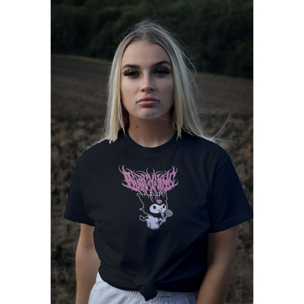 Anime Harajuku Kuromi Sanrio Tshirt T-Shirt & Sweatshirt (Outdoor) Fiyatı