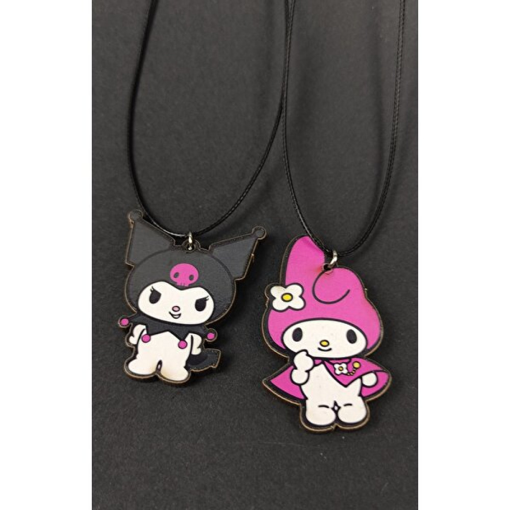 Anime Marketi 2 Adet Melody ve Kuromi Best Friends Ahşap Kolye Bijuteri Kolye Fiyatı
