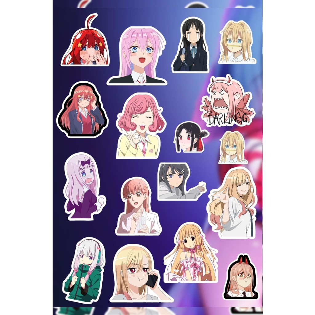Anime Marketi Anime Kızları Sticker Seti - Ajanda - Laptop - Telefon Sticker Seti (17 Adet) Dizüstü Bilgisayar Fiyatı
