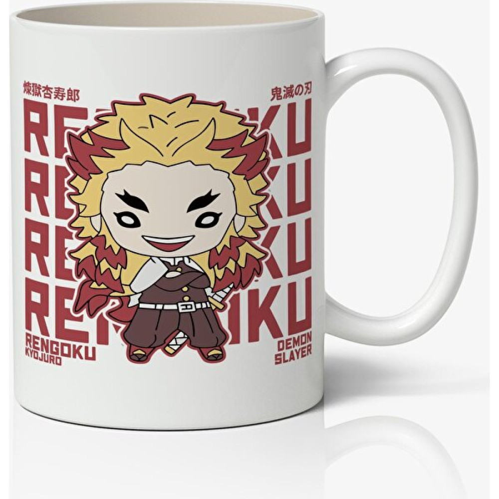 Anime Marketi Demon Slayer Rengoku Baskılı Beyaz Kupa Bardak Fincan / Bardak / Kahve Takımı Fiyatı
