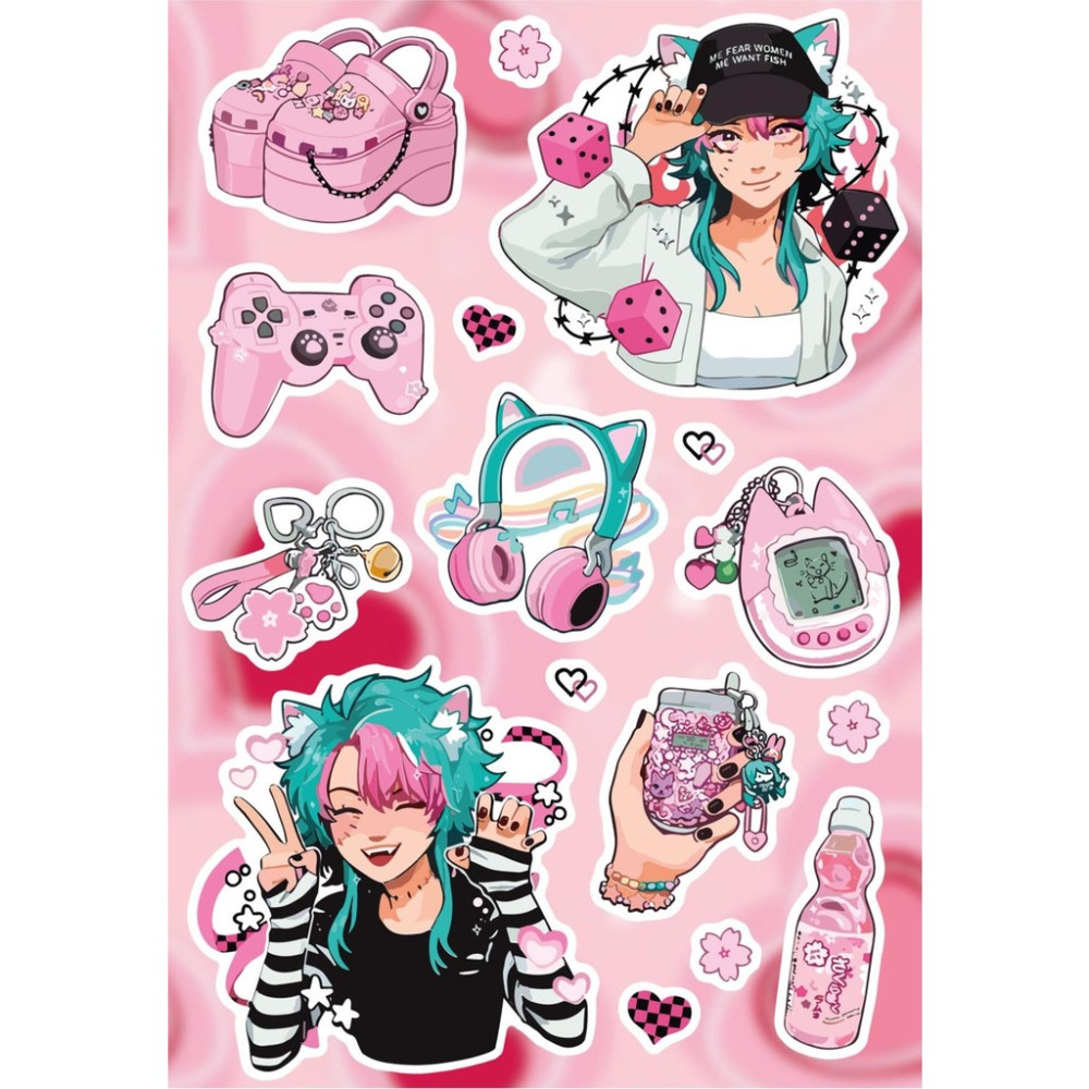 Anime Marketi Estetik Pembe Aşko Kuşko Sticker Seti - Ajanda - Telefon - Laptop Sticker Seti 28 Adet Okul Etiketi Fiyatı