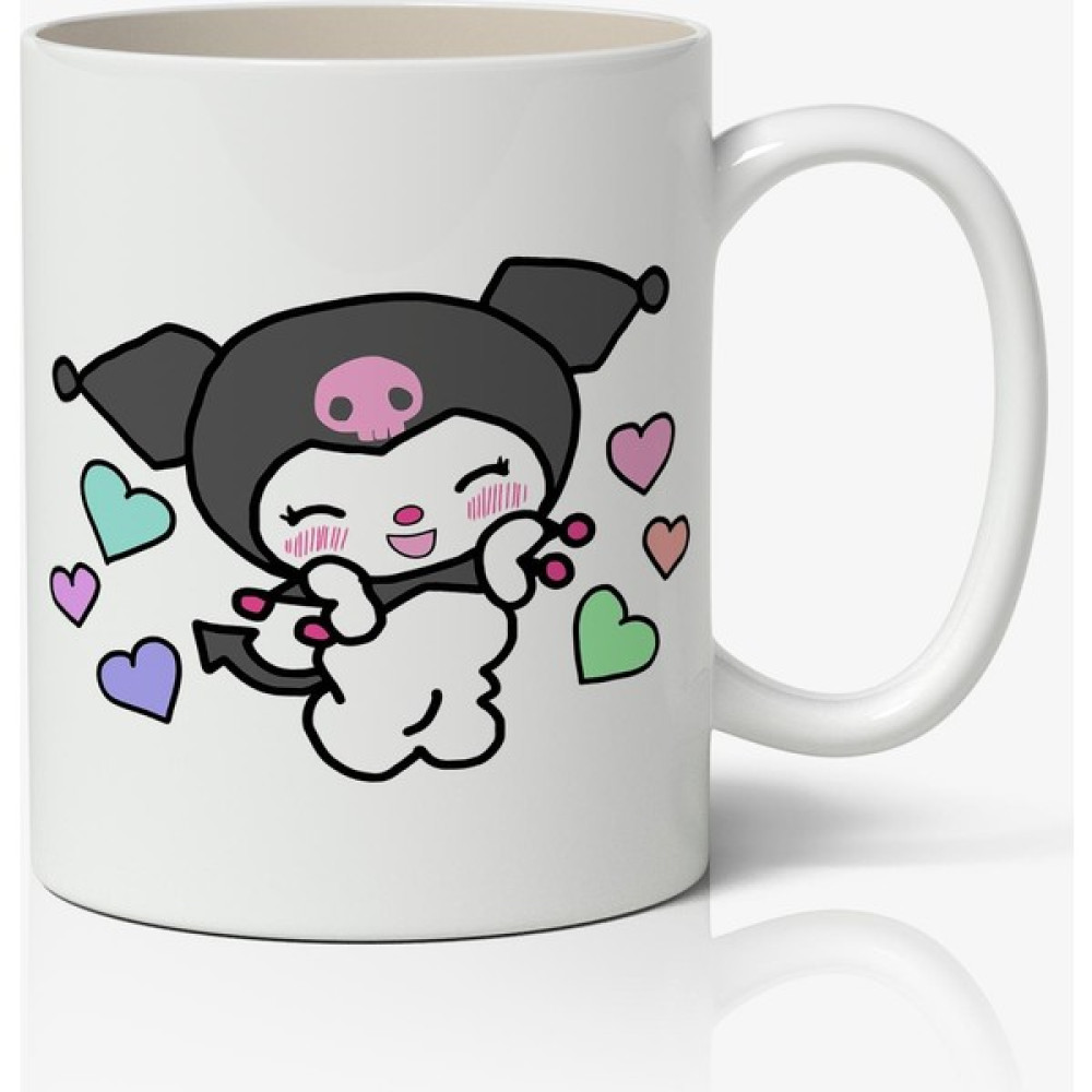 Anime Marketi Kuromi Baskılı Beyaz Porselen Kupa Bardak Fincan / Bardak / Kahve Takımı Fiyatı