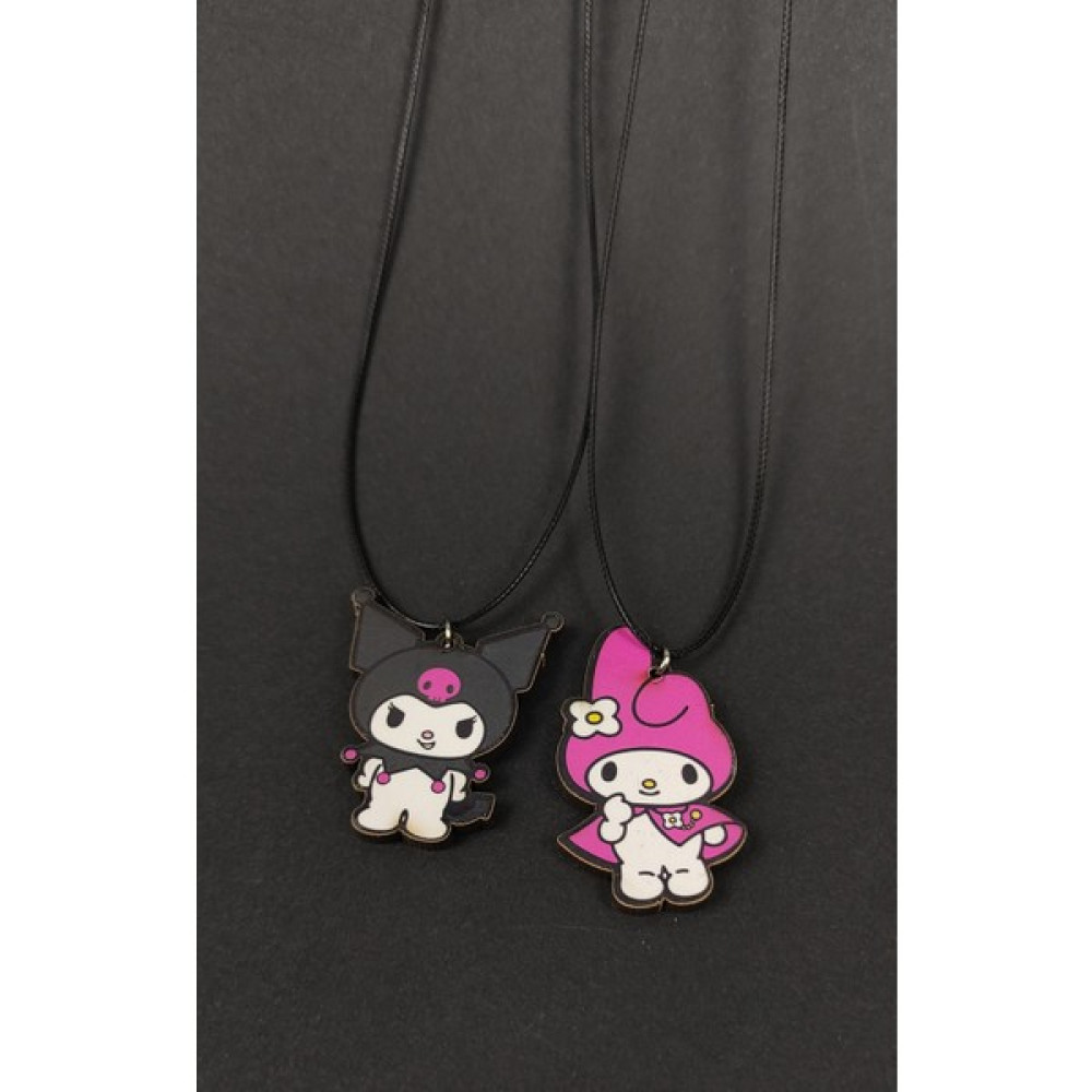 Anime Marketi Kuromi ve Melody Ahşap Kolye Bijuteri Kolye Fiyatı