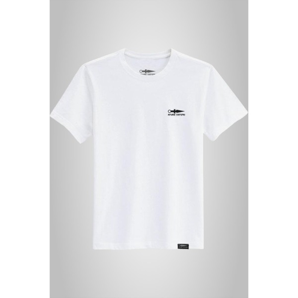 Anime Senpai Klasik Logo Beyaz Erkek Tshirt (ANSSTD010) Erkek T-shirt Fiyatı