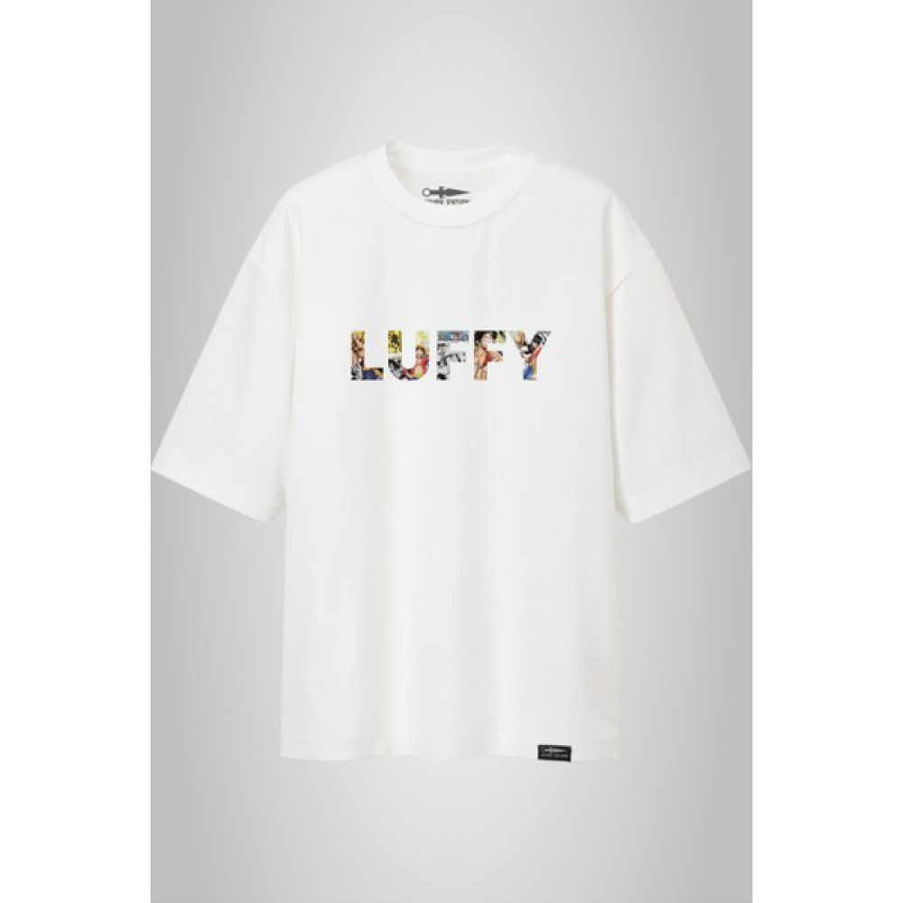 Anime Senpai Luffy Onepiece Beyaz Oversize Unisex Tshirt (LFYOVR010) Erkek T-shirt Fiyatı