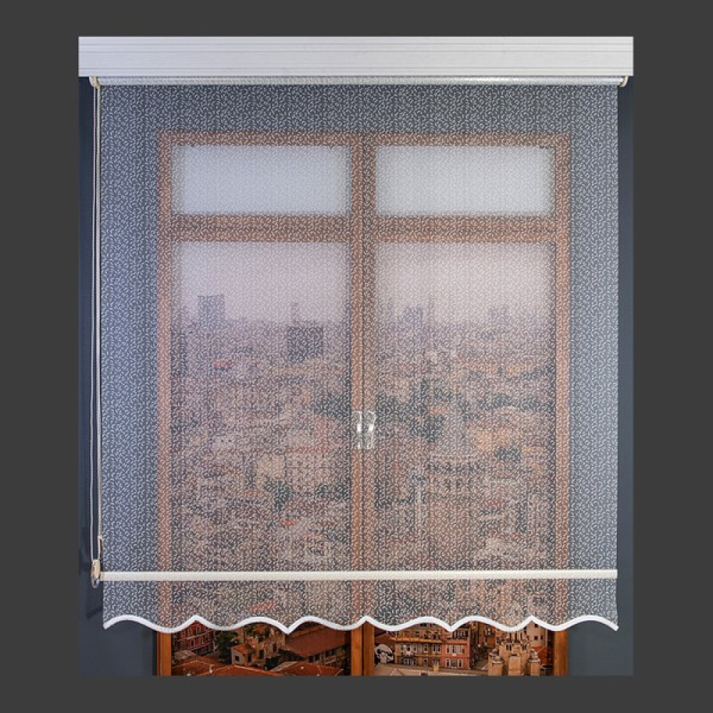Anıper Çift Mekanizmalı Kırık Beyaz Fiyonk Desenli Tül Stor Perde 80 x 200 cm - Renkli Perde Fiyatı