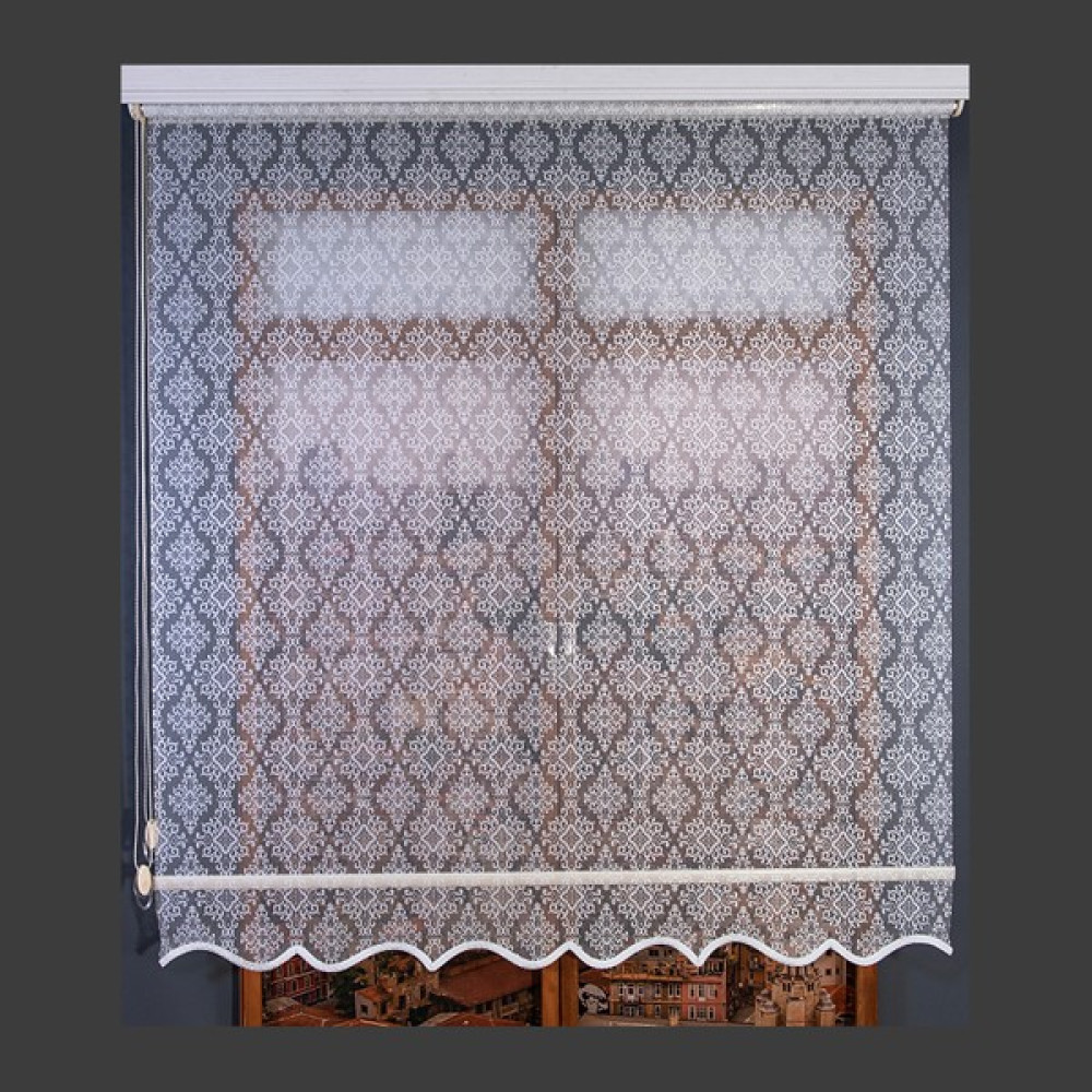 Anıper Çift Mekanizmalı Kırık Beyaz Ottoman Desenli Tül Stor Perde 80 x 200 cm - Renkli Perde Fiyatı