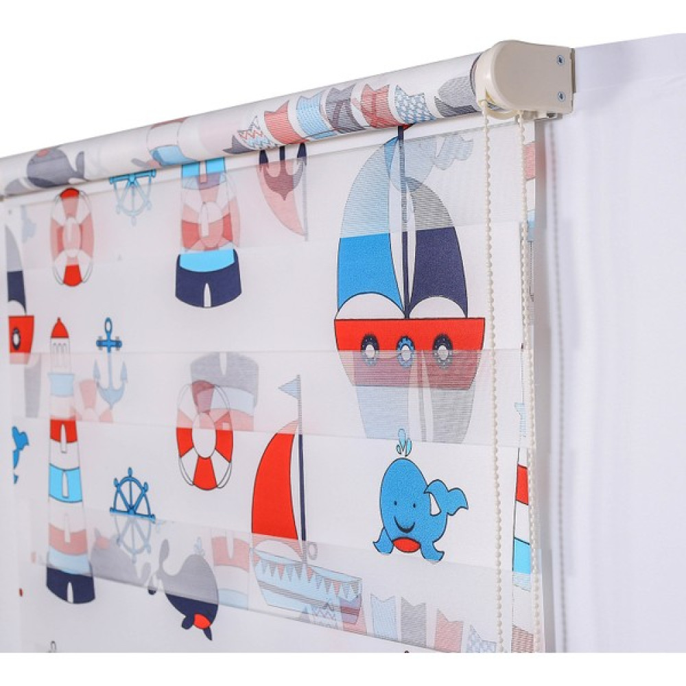 Anıper Dijital Baskı Mavi Kırmızı Çocuk Odası Stor 110 x 200 cm - Renkli Perde Fiyatı