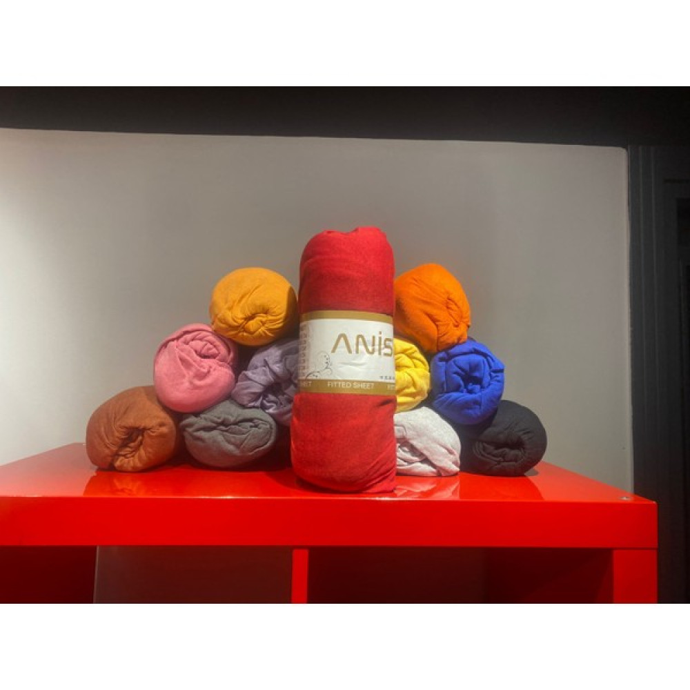 Anisa Çift Kişilik Penye Lastikli Çarşaf 160X200 cm - 160 x 200 - Kırmızı Çarşaf Fiyatı