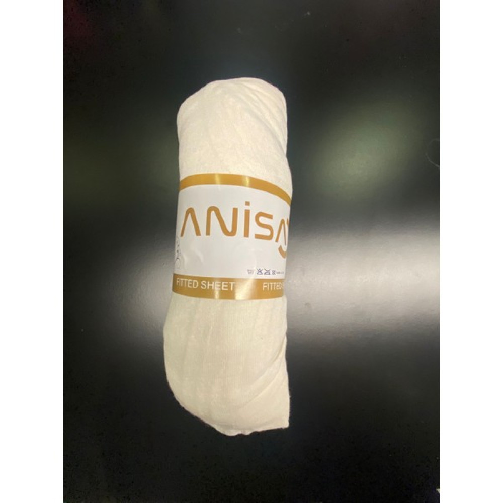 Anisaa Anisa Tek Kişilik Penye Lastikli Çarşaf - 100 x 200 cm - Kırık Beyaz Çarşaf Fiyatı