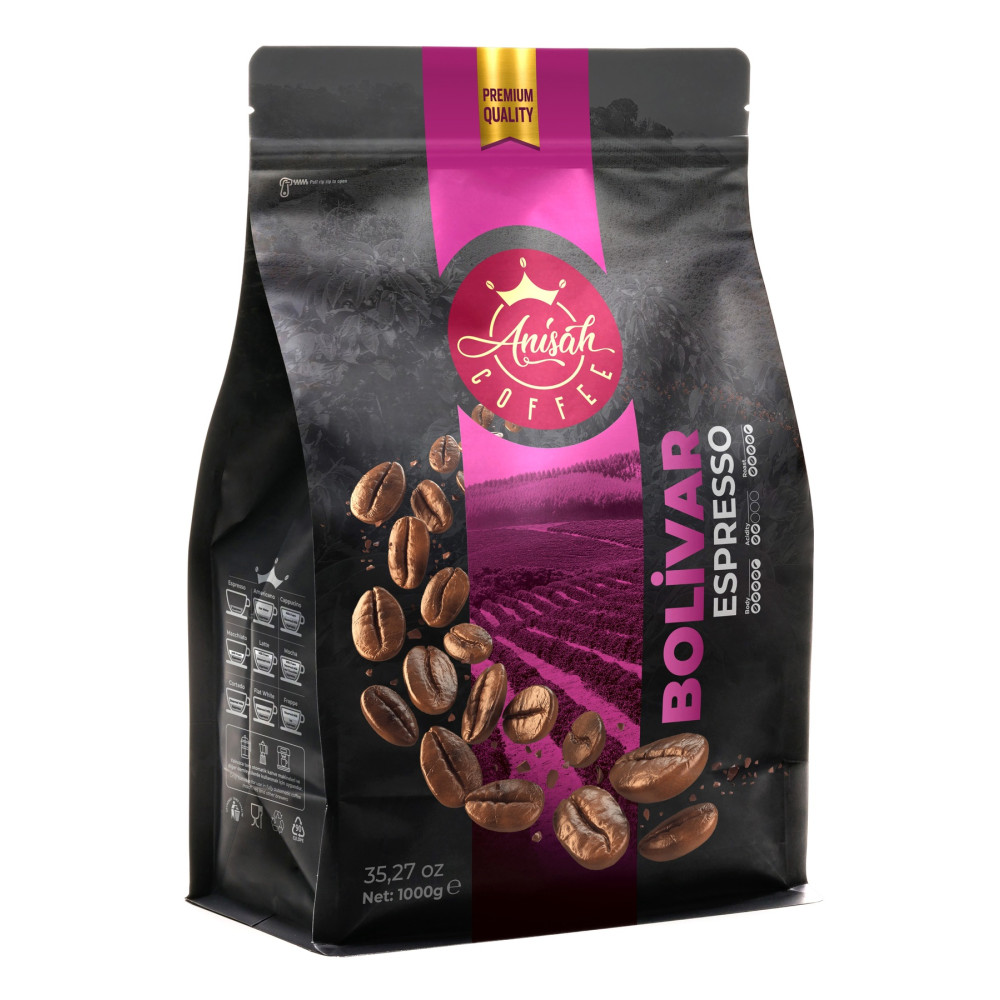 Anisah Coffee Bolivar Espresso Koyu Kavrulmuş Çekirdek 1000 Gram Chemex Beden Kahve Fiyatı